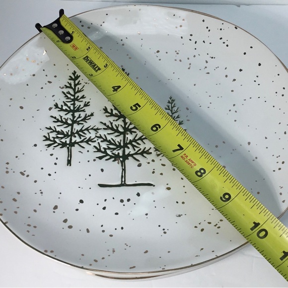 3 Dinner Plates Christmas Pine Tree  10”  Green & White Holiday Potter's Studio - Picture 5 of 6